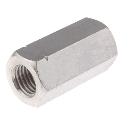 48mm Plain Stainless Steel Coupling Nut, M16, A2 304