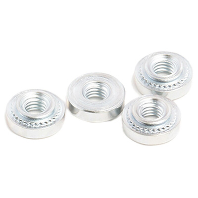 RS PRO Clear Passivated, Zinc Steel Clinch Nut, M3