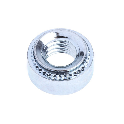 RS PRO Clear Passivated, Zinc Steel Clinch Nut, M6