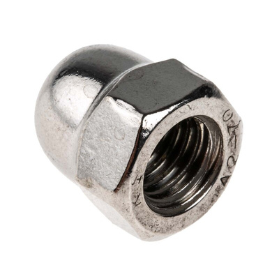 RS PRO, Plain Stainless Steel Hex Nut, DIN 1588, M8