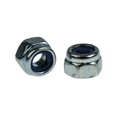 RS PRO, Bright Zinc Plated Bright Zinc Plated Steel Hex Nut, DIN 982, M5