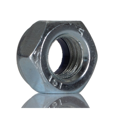 RS PRO, Zinc Plated Bright Zinc Plated Steel Hex Nut, DIN 985/DIN 982, M8