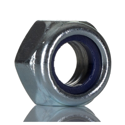 RS PRO, Zinc Plated Bright Zinc Plated Steel Hex Nut, DIN 985/DIN 982, M8