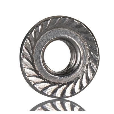 RS PRO, Plain Stainless Steel Flanged Hex Nut, DIN 6923, M6