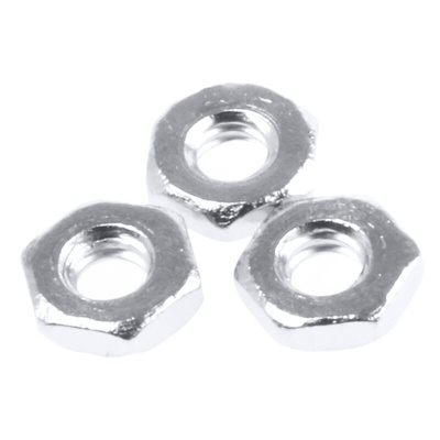 RS PRO, Nickel Plated Brass Hex Nut, DIN 439B, M2