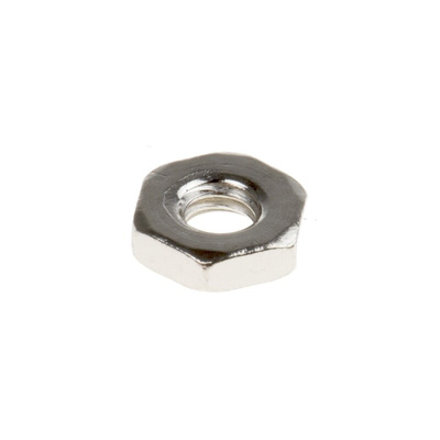 RS PRO, Nickel Plated Brass Hex Nut, DIN 439B, M2.5