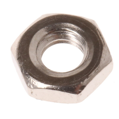 RS PRO, Nickel Plated Brass Hex Nut, DIN 439B, M3