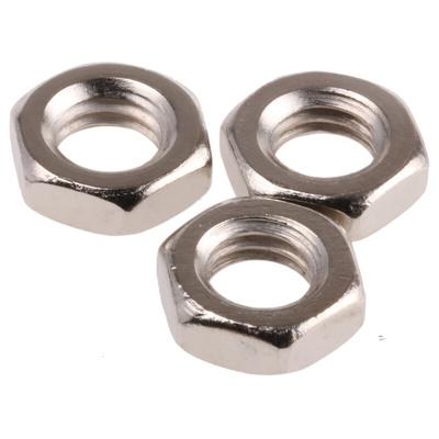 RS PRO, Nickel Plated Brass Hex Nut, DIN 439B, M5