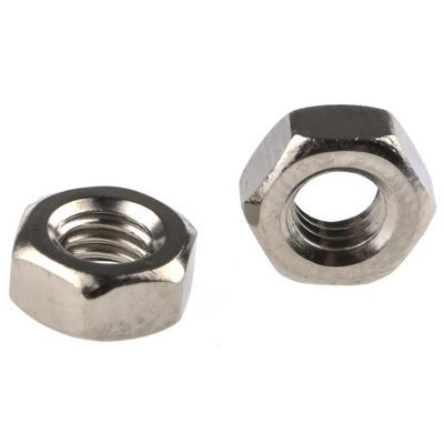 RS PRO, Nickel Plated Brass Hex Nut, DIN 934, M3.5