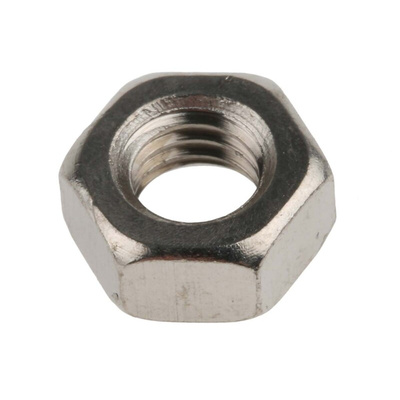 RS PRO, Nickel Plated Brass Hex Nut, DIN 934, M6