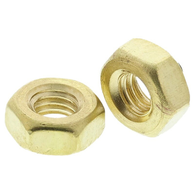 RS PRO, Plain Brass Hex Nut, DIN 934, M3