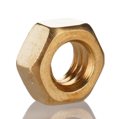 RS PRO, Plain Brass Hex Nut, DIN 934, M6