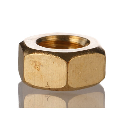 RS PRO, Plain Brass Hex Nut, DIN 934, M6