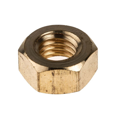 RS PRO, Plain Brass Hex Nut, DIN 934, M8