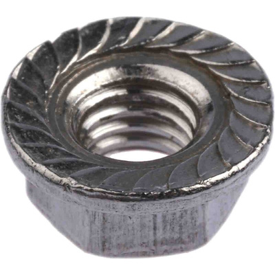 RS PRO, Plain Stainless Steel Flanged Hex Nut, DIN 6923, M5