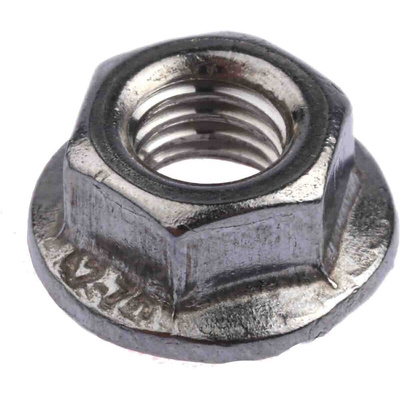 RS PRO, Plain Stainless Steel Flanged Hex Nut, DIN 6923, M5