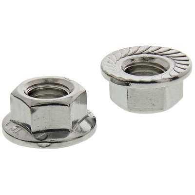 RS PRO, Plain Stainless Steel Flanged Hex Nut, DIN 6923, M12