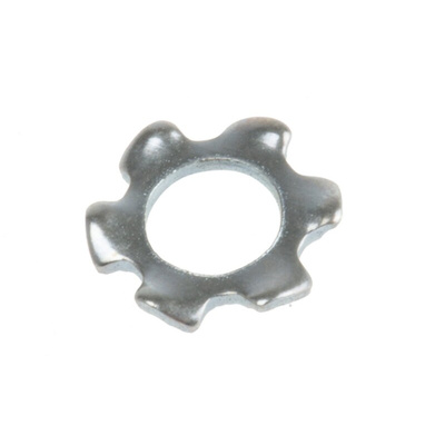 Bright Zinc Plated Steel External Tooth Lock Washer, M2.5