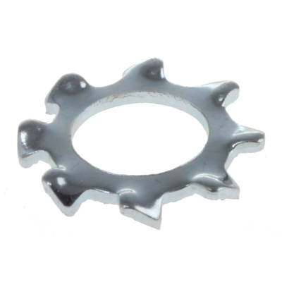 Bright Zinc Plated Steel External Tooth Lock Washer, M5