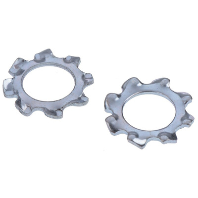 Bright Zinc Plated Steel External Tooth Lock Washer, M8