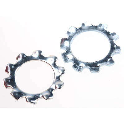 Bright Zinc Plated Steel External Tooth Lock Washer, M12