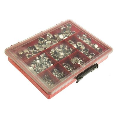 RS PRO Steel Self Locking Nuts Box, 495 Pieces