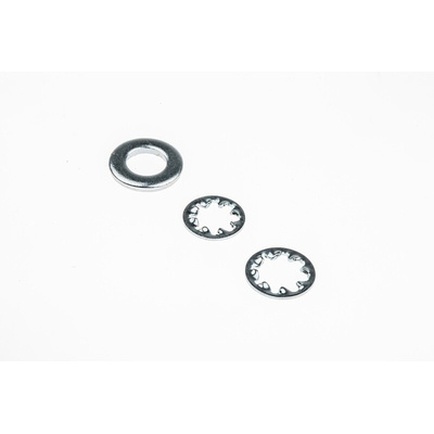 RS PRO 2700 piece Steel Internal Tooth, Plain, Spring Washers