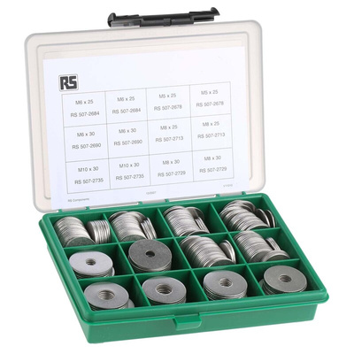 RS PRO 240 piece Stainless Steel Mudguard Washers A2 304