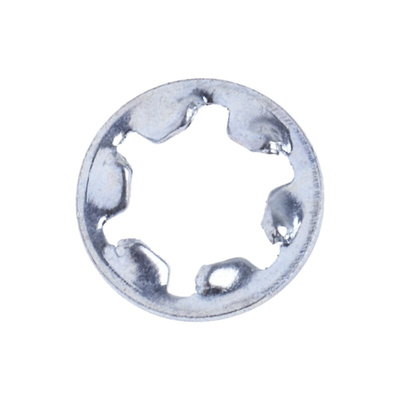 Bright Zinc Plated Steel Internal Tooth Shakeproof Washer, M3