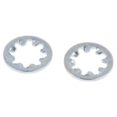 Bright Zinc Plated Steel Internal Tooth Shakeproof Washer, M5