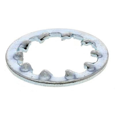 Bright Zinc Plated Steel Internal Tooth Shakeproof Washer, M12