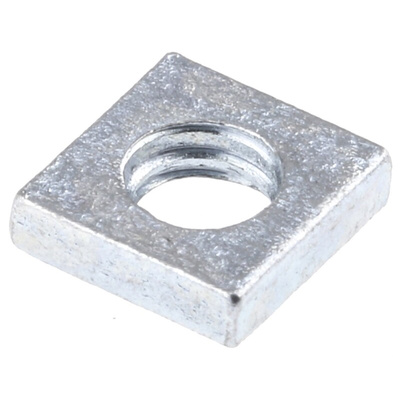 RS PRO M4 7mm Steel Square Nuts, Bright Zinc Plated Finish