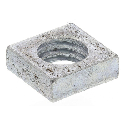 RS PRO M5 8mm Steel Square Nuts, Bright Zinc Plated Finish