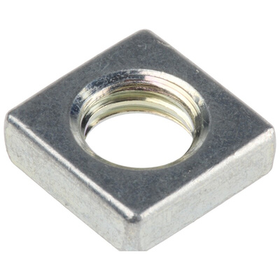 RS PRO M8 13mm Steel Square Nuts, Bright Zinc Plated Finish
