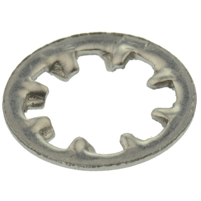 A2 304 Stainless Steel Internal Tooth Shakeproof Washer, M8, DIN 6797J