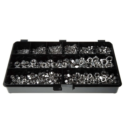 RS PRO Stainless Steel Hex Full Nuts Box, 1710 Pieces