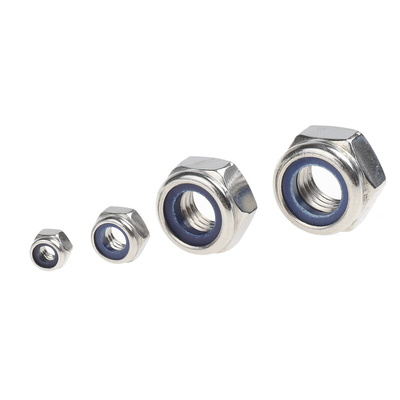 RS PRO Stainless Steel Self Locking Nuts Box, 545 Pieces