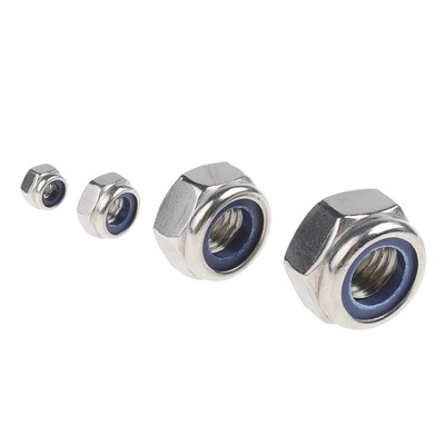 RS PRO Stainless Steel Self Locking Nuts Box, 545 Pieces
