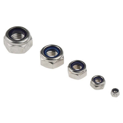 RS PRO Stainless Steel Self Locking Nuts Box, 545 Pieces