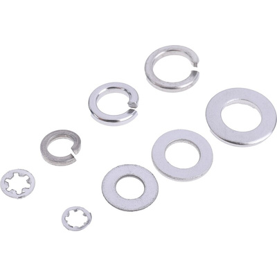 RS PRO 2700 piece Stainless Steel Internal Tooth, Plain, Spring Washers A2 304