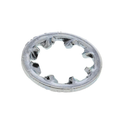 Bright Zinc Plated Steel Internal Tooth Locking & Anti-Vibration Washer, M6, DIN 6797J