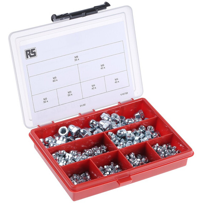 RS PRO Steel Dome Nuts Box, 315 Pieces