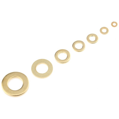 RS PRO 1090 piece Brass Plain Washers