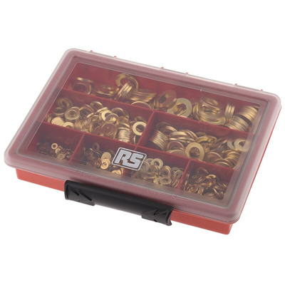 RS PRO 1090 piece Brass Plain Washers