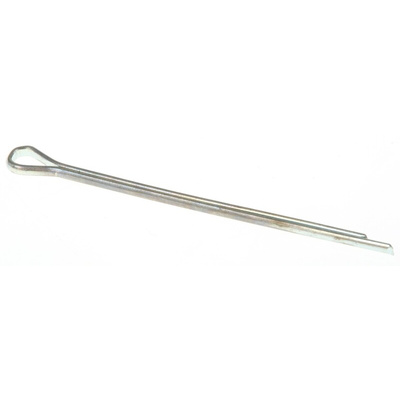 RS PRO 25.4mm Bright Zinc Plated Steel Split Pin, 1.2mm Diameter