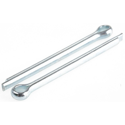 RS PRO 50.8mm Bright Zinc Plated Steel Split Pin, 4mm Diameter