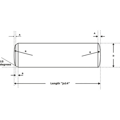 2.5mm Diameter Plain Steel Parallel Dowel Pin 10mm Long