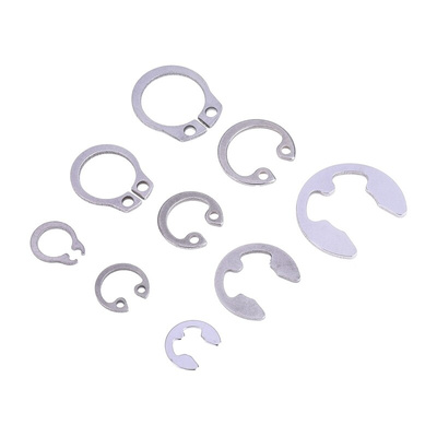 890 piece E Type, External, Internal Stainless Steel Circlip Kit for 2.25 → 12 mm, 4 → 16 mm, 8 →