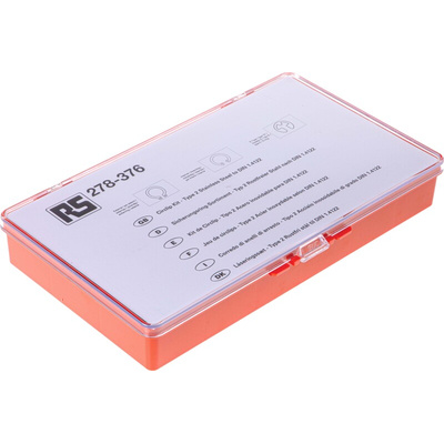 450 piece E Type, External, Internal Stainless Steel Circlip Kit for 13 → 20 mm, 14 → 25 mm Shaft