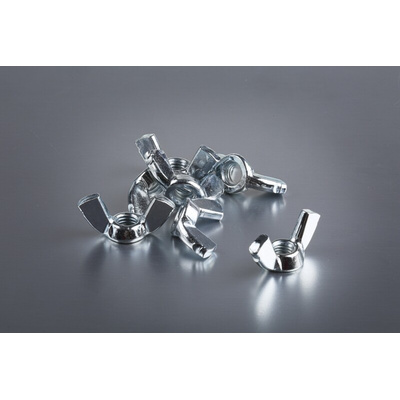24mm Bright Zinc Plated Steel Wingnut, M5